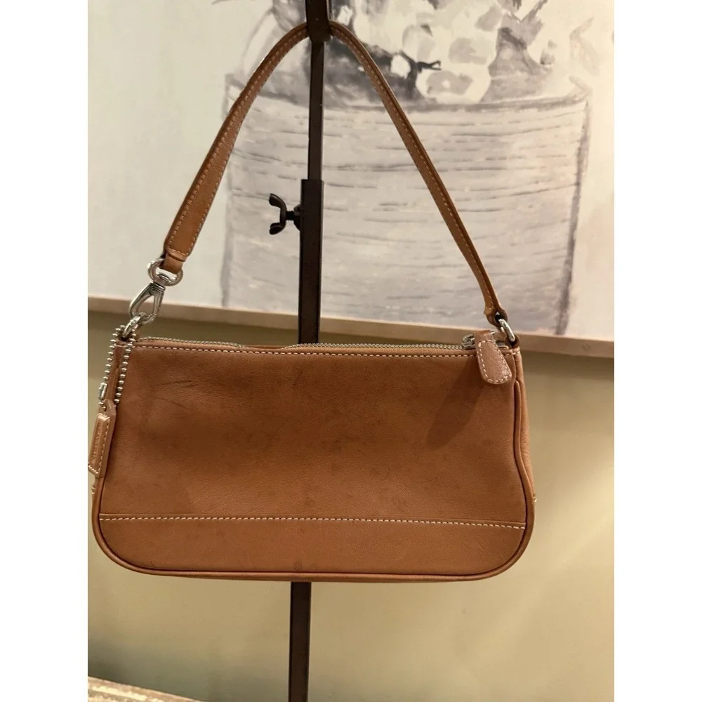 Vintage Coach Demi Hampton Leather Wear Bag Saddle Leather 7785 Shoulder Brown - Picture 3 of 16